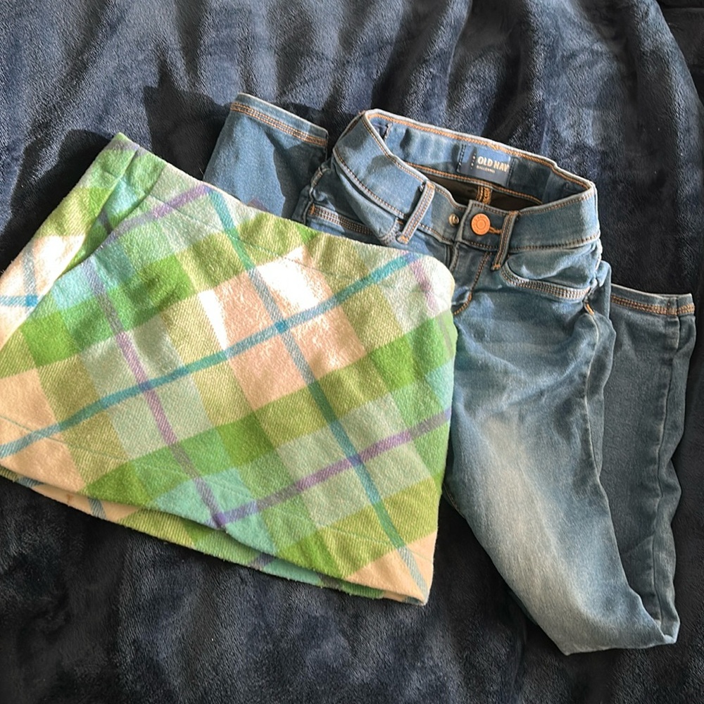 Bundle of skirt and jeans